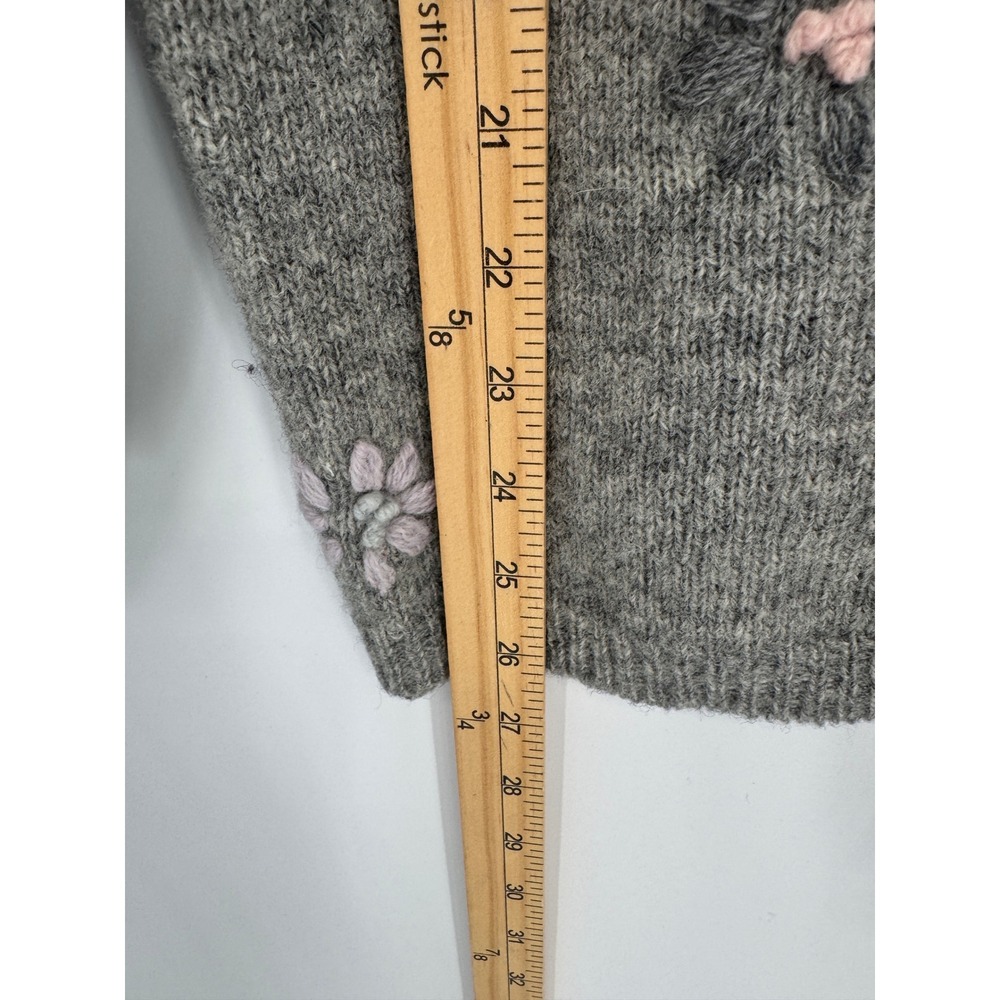 Lord & Taylor Cardigan Women 1X Wool Floral Embroidered Sweater Cottage Grandma - Picture 3 of 8